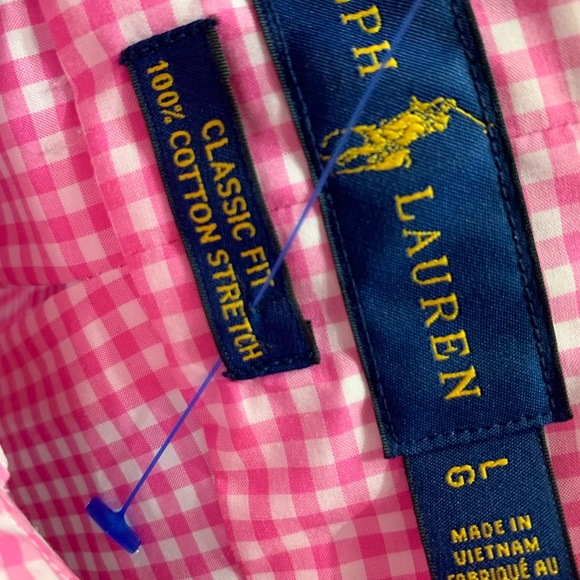 Ralph Lauren Men’s Long Sleeve Button Up Pink Checkered Shirt - Picture 4 of 7